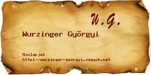 Wurzinger Györgyi névjegykártya